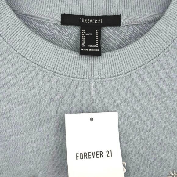 Forever 21 Taurus Zodiac Embroidered Beaded Pearl Oversized Sweater NWT Size M - Picture 6 of 6